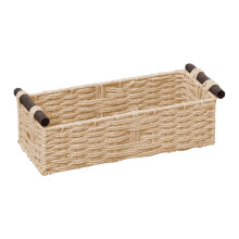 Woven Paper Rope Storage Basket – Beige, 35x18x8cm