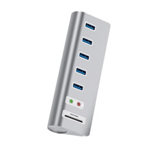 5Ports Usb3.0 Dockingstation Multifunktionel USB Splitter TF / SD Kortlæser