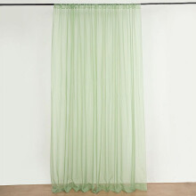 BalsaCircle 10 feet x 10 feet Sheer Voile Backdrop Drapes Curtains 2 Panels 5x10 feet Wedding Party Sage Green