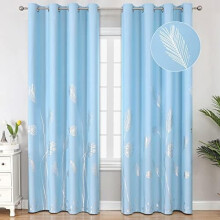 Blackout Curtains 52x84 in, Gold Wheat & Palm Print, 2