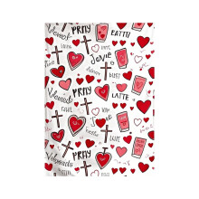 Cozy Heart Print Flannel Throw Blanket – Super Soft Couples Blanket for Valentine's, Anniversaries, Cuddling & Bedroom Decor, Red