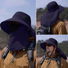 Cappello da sole pieghevole da uomo Kingfansion2025 con maschera per il viso, protezione UV UPF50+, cappello da pesca, accessorio traspirante in