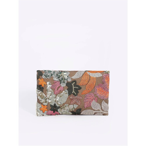 Γυναικείες τσάντες clutch με κέντημα λουλουδιών και πούλιες για βραδινά πάρτι 1