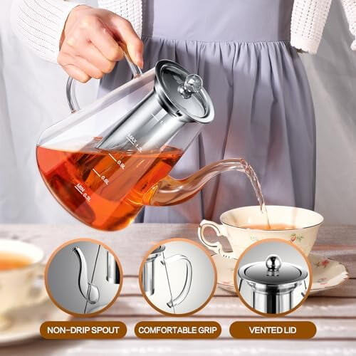 Τσαγιέρα από βοριοπυριτικό γυαλί 1500ml με εγχυτήρα 2