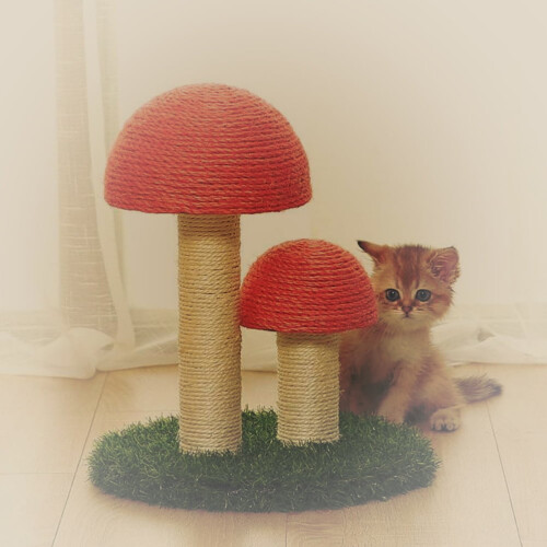Cat Scratching Post Replacement Cat Tree Scratch Post Wooden Hemp Rope Cat Scratcher Post 2