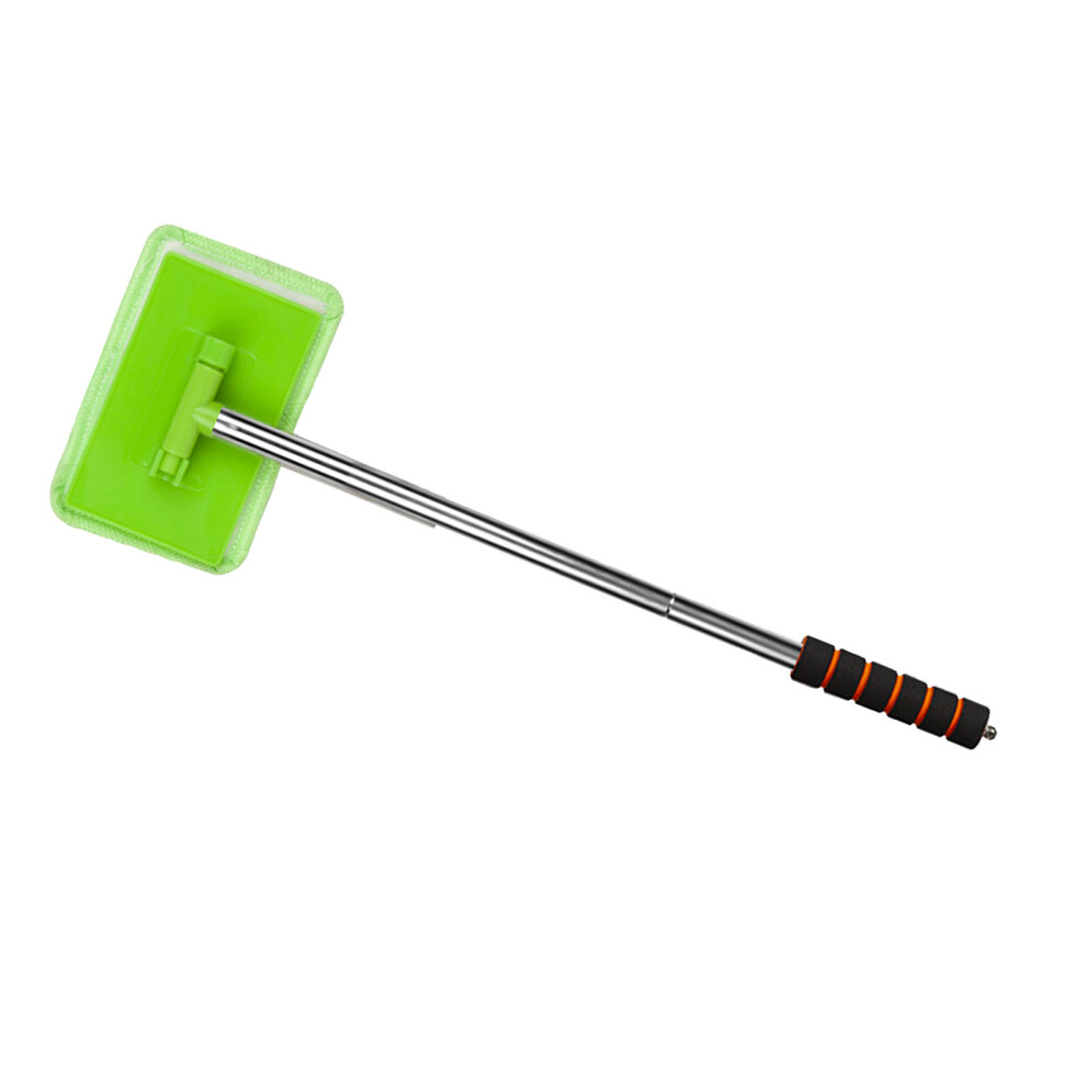Aluminum Alloy Car Window Cleaner With Microfiber Brush Retractable Green 6941385697017