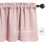 Cortina Blackout para Janela, 52x18 polegadas, Rosa Bebê, Isolamento Térmico, Bolso para Varão, Compatível com Varões Padrão 6