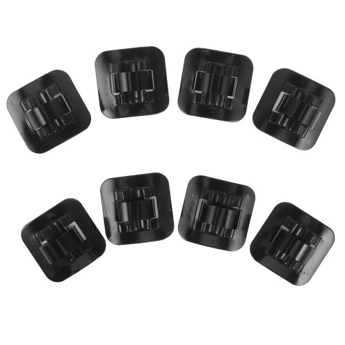 16Pièces Guide Câble En Alliage Noir Avec Clips Adhésifs Robustes 2