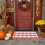 Fall Plaid Doormat Orange White Cotton 24x16 Inch 4