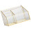 Transparenter Make-up-Organizer aus Glas mit Goldrand 3