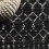 Boho vintage diamond area rug black ivory 3x3 ft 3