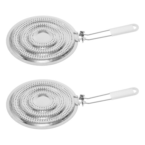 4Pcs Silver Stainless Steel Flame Tamer Simmer Ring for Kitchen Use 1