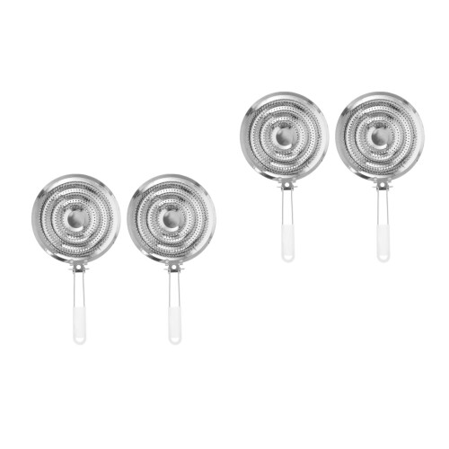 4Pcs Silver Stainless Steel Flame Tamer Simmer Ring for Kitchen Use 2