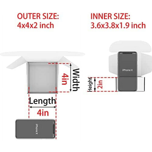 Witte verzenddozen 4x4x2 inch, 25 stuks 1
