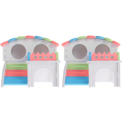 2Pcs Hamster House Small Pet Hideout Washable Fun Villa 1