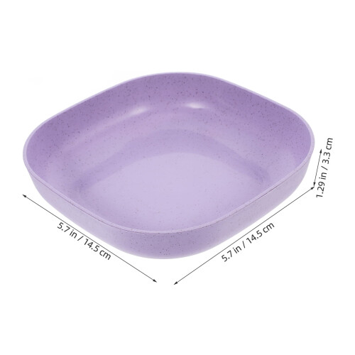 Obstteller-Set, Geschirr aus lila Weizenstroh 1