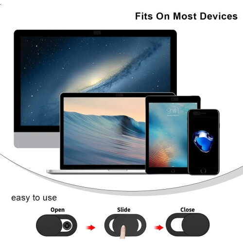 Kit com 8 protetores deslizantes ultrafinos para webcam, compatíveis com laptops e PCs. 2