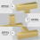 Brushed Brass Cabinet Knobs & Drawer Pulls – LSJ12GD, Modern Gold, Square, Single Hole, 15-Pack, Compatible with Standard Cabinets 4