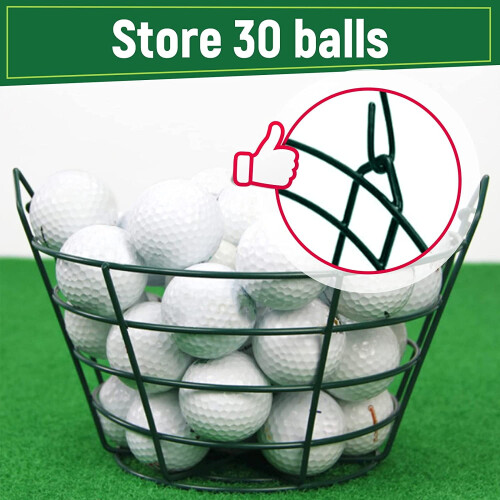 Golf Ball Basket Wire Range Bucket Golfball Container Holder with Handle 2