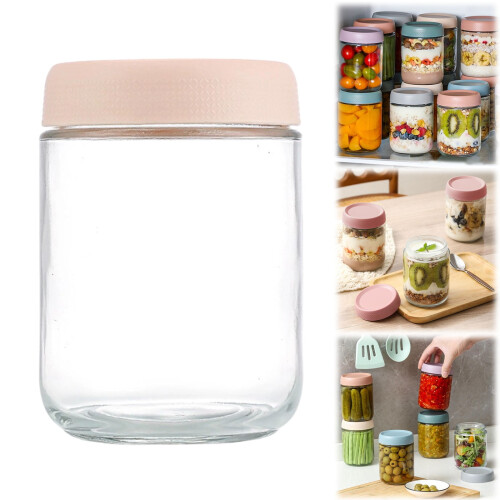 Glas für Overnight Oats mit luftdichtem Deckel, 473 ml 1
