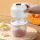 Picador de alho e moedor de carne elétrico 300ml branco 5