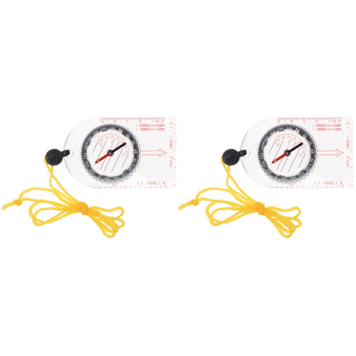 2Pcs Multifunctional Portable Compass Multi-Color Outdoor Hiking Tool 1