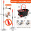 Conjunto de esfregão giratório com rodas e balde, com esfregão giratório 360, cabo e 3 cabeças de microfibra pretas – Compatível com 2