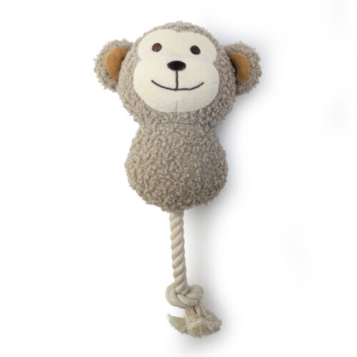 HugglePets HugglePets Tiny Tails Ropey Monkey Milo Squeaky Puppy Toy