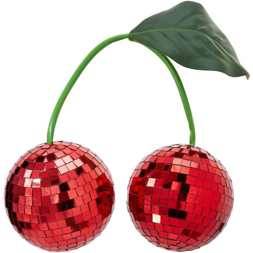 Glazen kers discobal rood 6 inch reflecterende spiegelbal