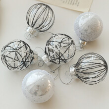 Silver Christmas Ball Ornaments 6 Pack 6cm