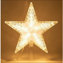 LED Clear Acrylic Star Tree Topper 22cm 31 Lights