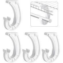 4Pcs Hanging Closet Rod Support,3/4 Closet Shelf Rod Holder,Sturdy J-Shaped Closet Brackets for Hanging Clothes,Cabinets Storage and Curtain