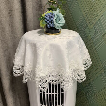 Blonde Jacquard-duk Makramé Rund Duk Borddekorasjon Til Hjemmets Kommode Skjerf Og Midtpunkt Borddekorasjon