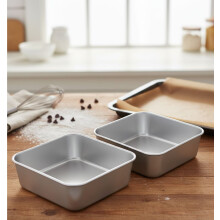 8/9 Inch Square Baking Cake Pan, Stainless Steel Brownie Bread Cake Molds, Square Bakeware for Lasagna Pie, Oven & Dishwasher Safe
