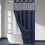 Heavyweight Polyester Shower Curtain with Snap-On Liner 1