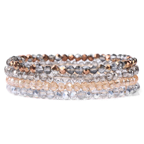 Bracciale con ciondoli dorati da donna, grigio