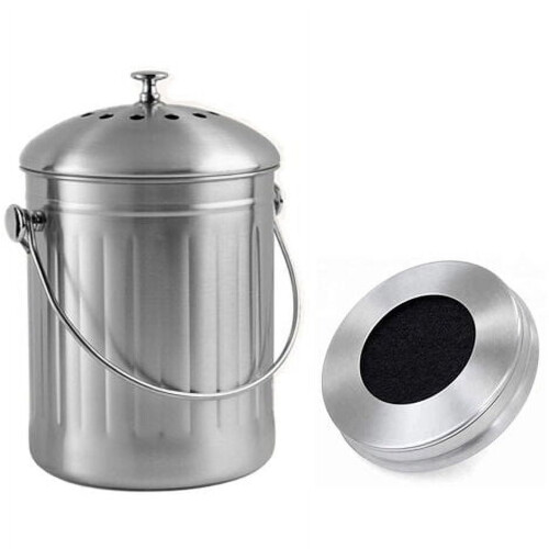 Stainless steel compost bin odorless 5L 1