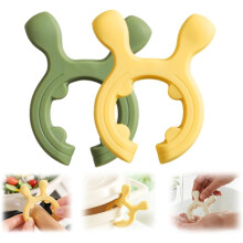 Silicone Pot Handle Spatula Rack Non-Slip Green Yellow