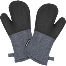 Gants de cuisine Cuisinart – Résistants à la chaleur, paume en néoprène antidérapante, longs poignets, rembourrage en coton, durables pour la
