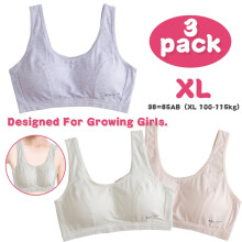 EASTIN Cotton Girls' Bralette Comfortable Teens Underwear Vest-style Sport Bra No Underwire Padded for 8-15 Years old