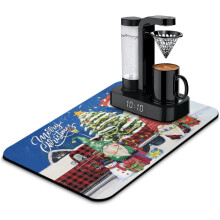 Covoraș de bucătărie absorbant și antiderapant pentru uscarea vaselor de Crăciun, 24x16in, compatibil cu aparatele de cafea