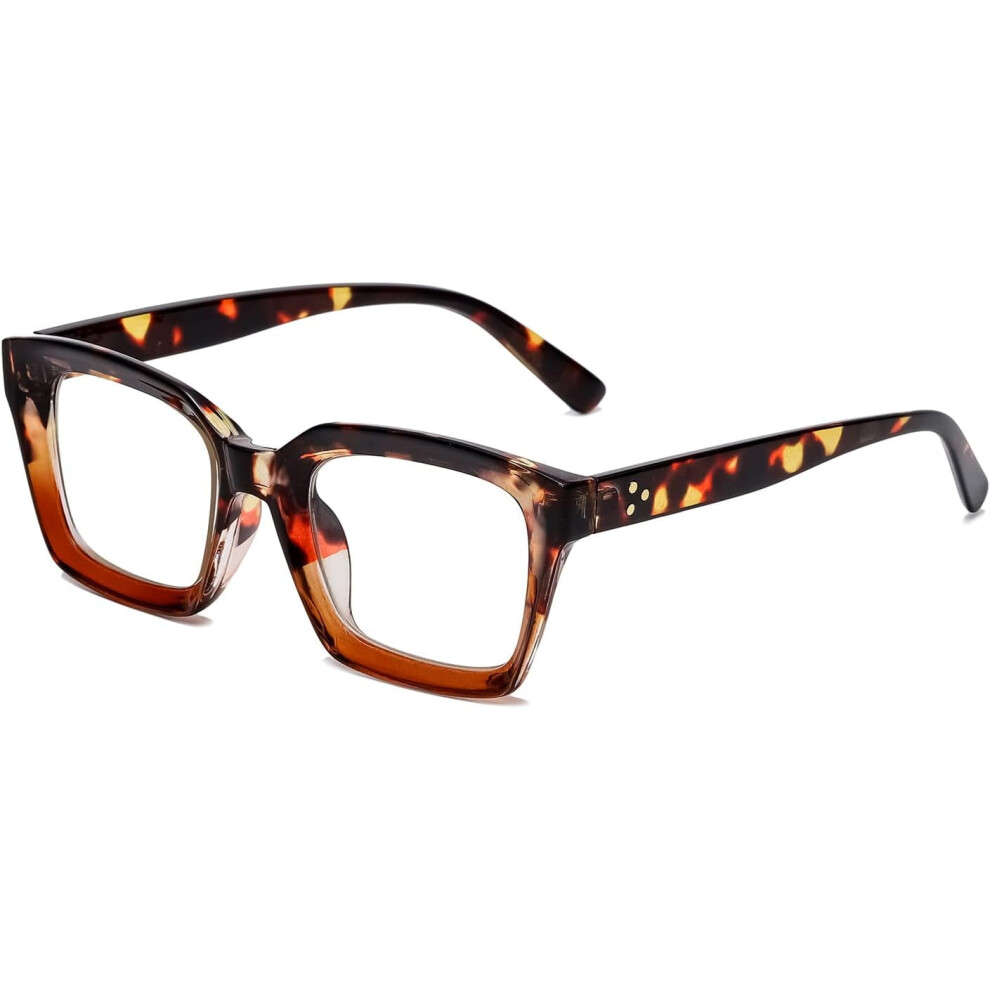 Classic thick square frame clear lens eyeglasses unisex
