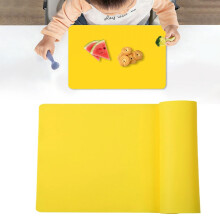Extra Large Silicone Mats for Kitchen Counter, Nonstick Silicone Mat for Baking Crafts, Nonskid Heat Resistant Mat Placemats for Table, Yellow