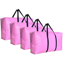 Extra velké úložné tašky, Jumbo úložné tašky do stanu, vodotěsná skládací velká růžová XXL cestovní taška na cesty, 42x23x13,5
