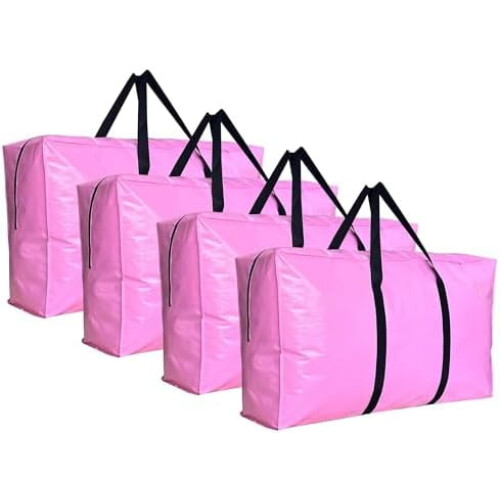 Τσάντες αποθήκευσης Extra Large, Jumbo Moving Scene Storage, Αδιάβροχη πτυσσόμενη μεγάλη ροζ XXL