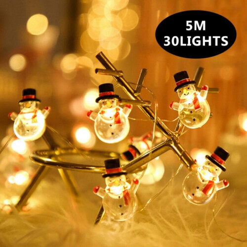 Snowman LED String Lights 50-LED 16.4ft