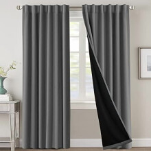 Blackout Curtains Grey 52x84 in Pair