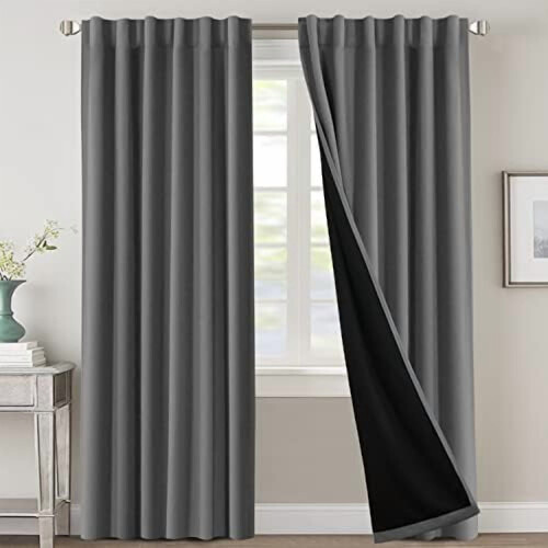 Blackout Curtains Grey 52x84 in Pair