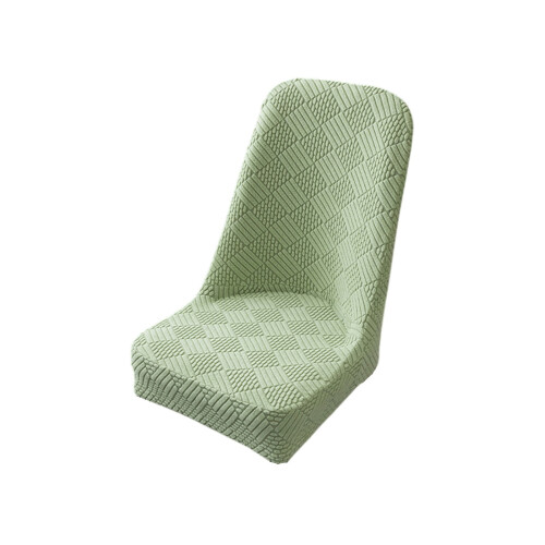 Light Green Elastic Half Round Dining Chair Covers with