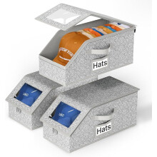 Stapelbare Hutaufbewahrungsbox – für 12 Kappen, Grau